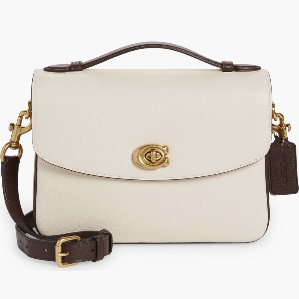 Coach Colorblock Cream and Brown Leather Crossbody Bag